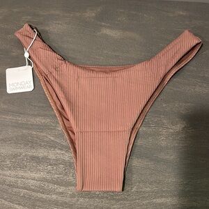 Monday Swimwear Byron Bottom in Caramel Rib